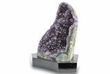 Amethyst Cluster with Calcite on Wood Base - Uruguay #260539-2